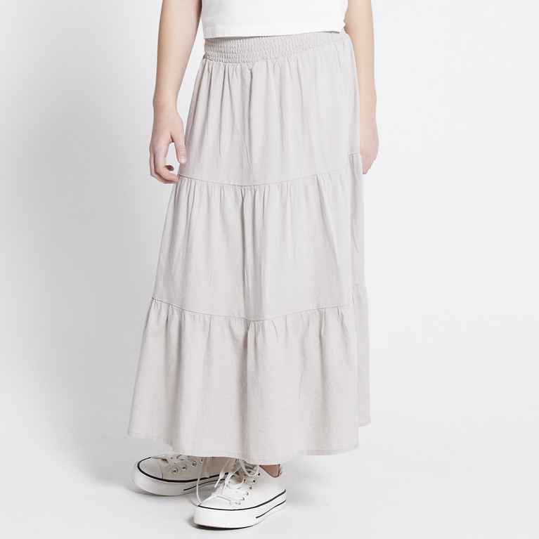 Linen blend maxi skirt "Luciana"  Beige